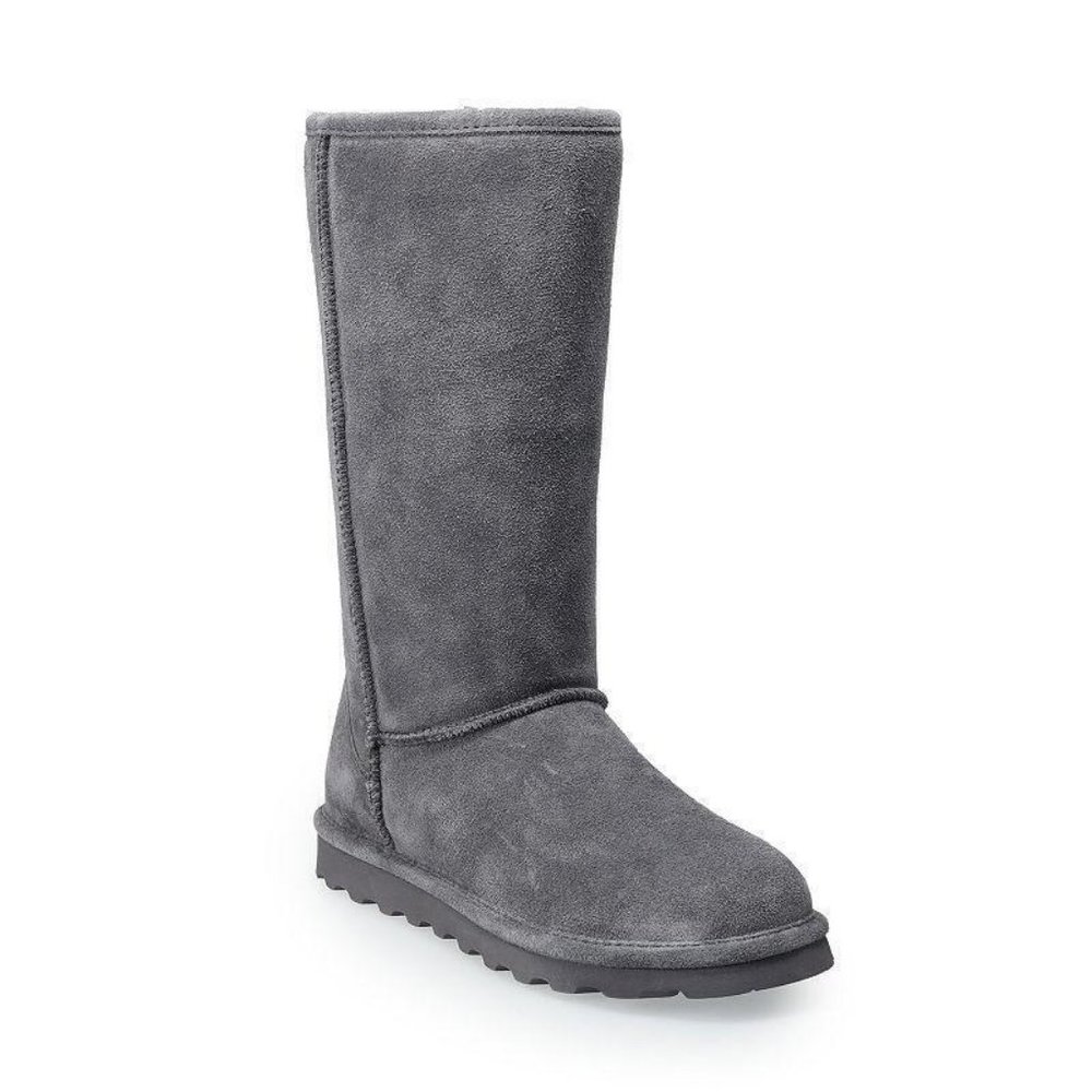 BEARPAW 612W EMMA TALL GRAY SUEDE BOOTS